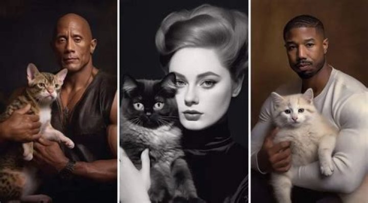 AI Images of Celebrities Holding Cats by @TheCatLuminati