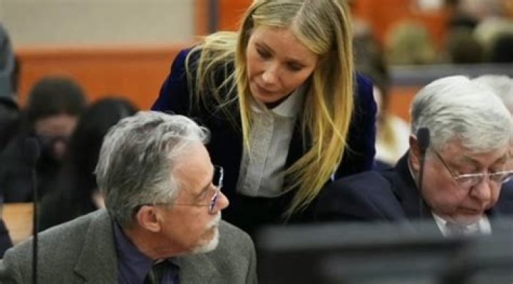 bitchy | Gwyneth Paltrow speaks with retired optometrist Terry Sanderson,left, as she walks out of the courtroom following the reading of the verdict in their lawsuit trial