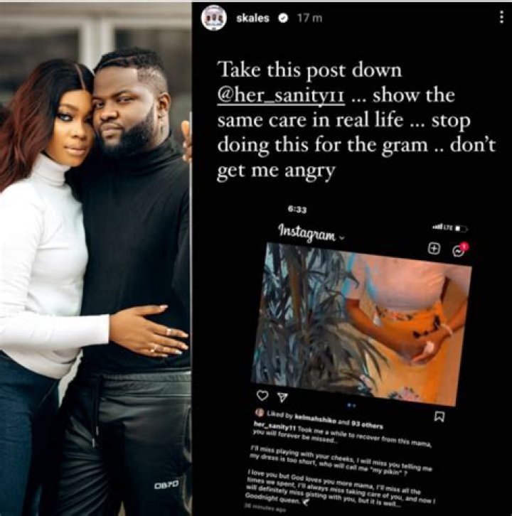 
“Take That Post Down” – Skales Calls Out Wife For Mourning His Mum On Instagram 