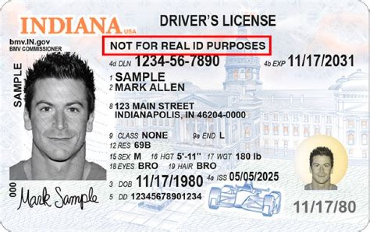 What does the star on an Indiana driver’s license mean?