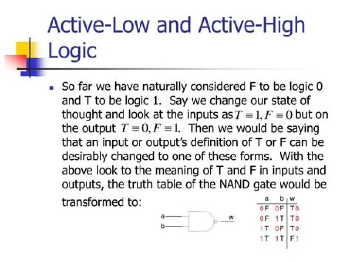 What is the difference between active low and active high logic explain the difference?