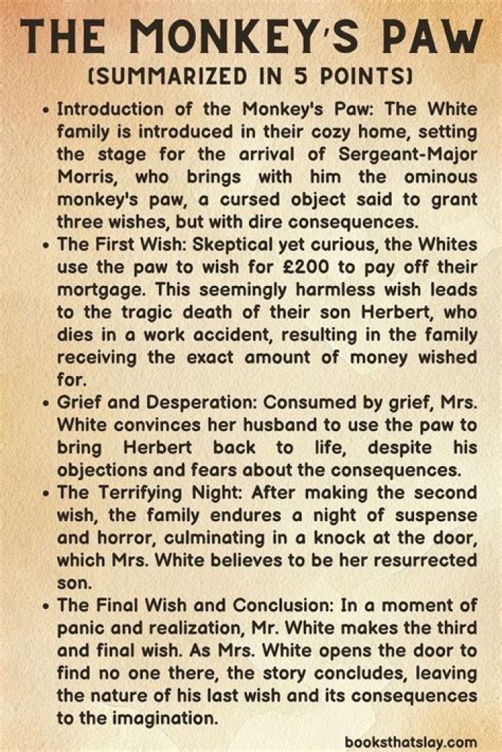 What is the external conflict in the monkey’s paw?