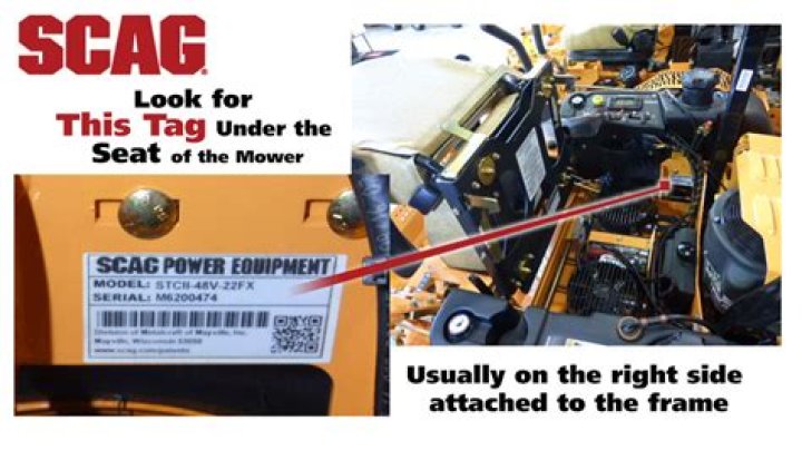 Where is the serial number on a Scag Tiger Cub?