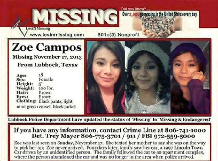 
Who Is Zoe Campos? Missing Case Update, Help Post On Facebook 